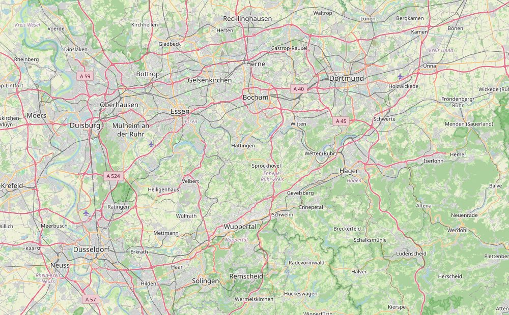 Karte: Hattingen und Umgebung